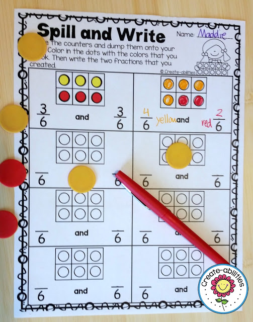  Spill and Write Fraction Game