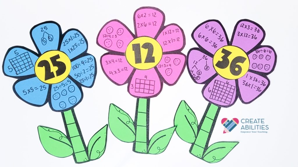 Math Fact Flower Craftivity